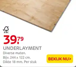 Praxis Underlayment aanbieding