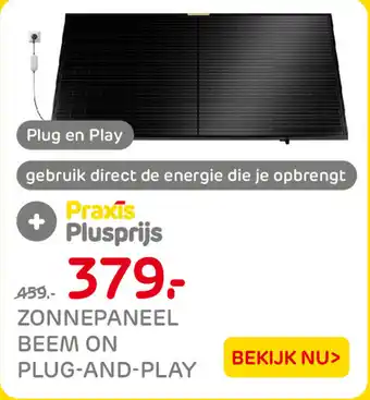 Praxis Zonnepaneel beem on plug-and-play aanbieding