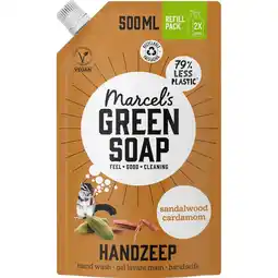 Etos Marcel's Green Soap Handzeep Sandelhout & Kardemon Refill 500ML aanbieding