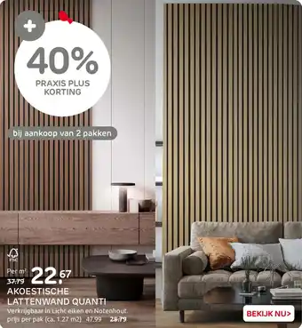 Praxis Akoestische Lattenwand Quanti aanbieding