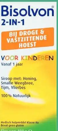 Etos Bisolvon" 2-in-1 bij droge en vastzittende hoest voor kinderen 133 ml aanbieding