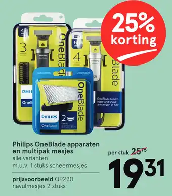 Etos Philips OneBlade apparaten en multipak mesjes aanbieding