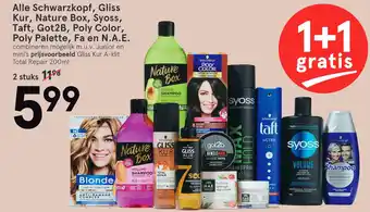 Etos Alle Schwarzkopf, Gliss Kur, Nature Box, Syoss, Taft, Got2B, Poly Color, Poly Palette, Fa en N.A.E. aanbieding