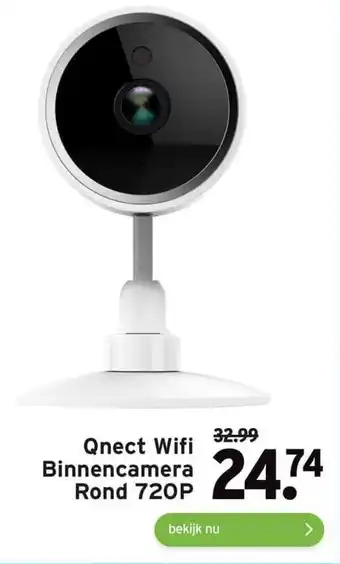 GAMMA Qnect Wifi Binnencamera Rond 720P aanbieding