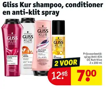 Kruidvat Gliss Kur shampoo, conditioner en anti-klit spray aanbieding