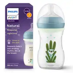 Etos Philips Avent Natural Response Babyfles Nighttime SCY903/81 260 ML aanbieding