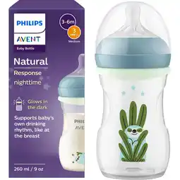 Etos Philips Avent Natural Response Babyfles Nighttime SCY903/81 260 ML aanbieding