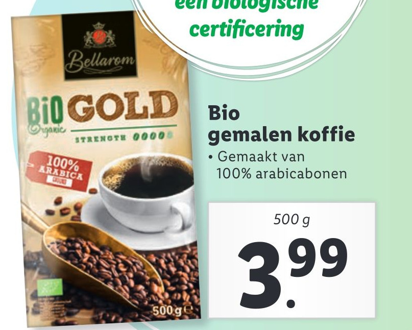Bio gemalen koffie aanbieding bij Lidl