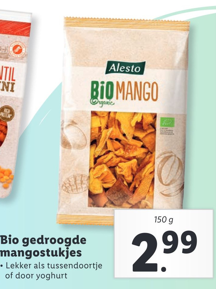 Bio gedroogde mangostukjes aanbieding bij Lidl