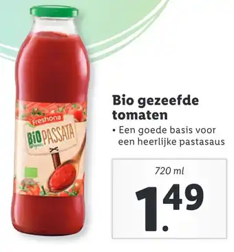 Lidl Bio gezeefde tomaten aanbieding