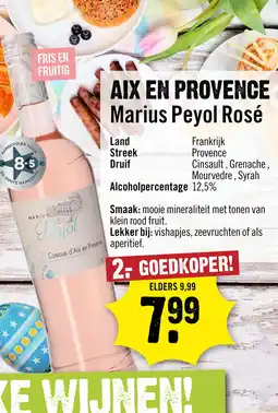 Dirck 3 Marius Peyol Coteaux d'Aix en Provence Rosé 75 cl aanbieding