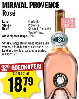 Dirck 3 Miraval Provence Rosé 75 cl aanbieding