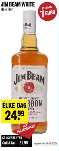 Dirck 3 Jim Beam White Kentucky Straight Bourbon Whiskey 100 cl aanbieding