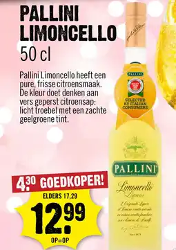 Dirck 3 Pallini Limoncello 50 cl aanbieding