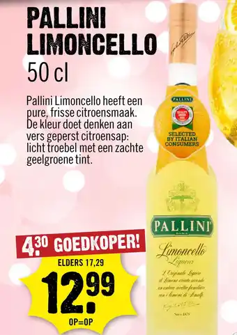 Dirck 3 Pallini Limoncello 50 cl aanbieding