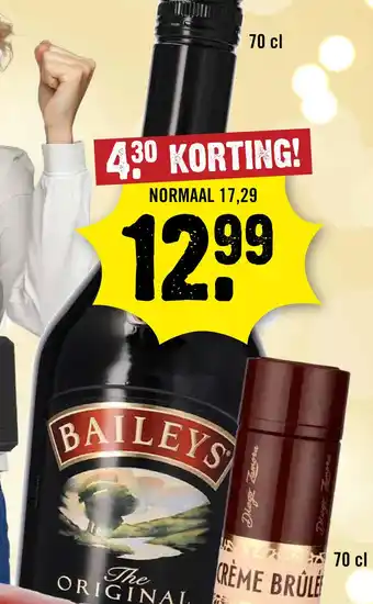 Dirck 3 Baileys Irish Cream 70 cl aanbieding