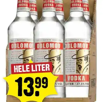 Dirck 3 Oblomov Vodka HELE LITER aanbieding