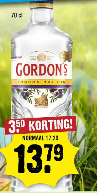 Dirck 3 Gordon's London Dry Gin 70 cl aanbieding