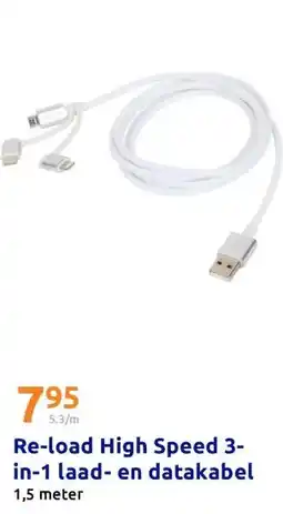 Action Re-load High Speed 3-in-1 laad- en datakabel aanbieding