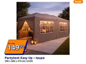 Action Partytent Easy Up – taupe aanbieding