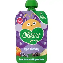 Etos Olvarit Knijpfruit Appel Banaan Zwarte Bes 12M+ 100 gram aanbieding