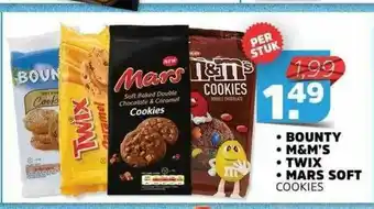 Sahan Supermarkten Bounty, M&M's, Twix Of Mars Soft Cookies aanbieding