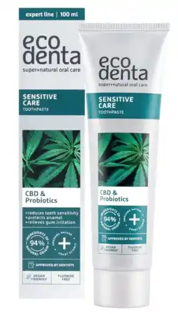 De Online Drogist Ecodenta Sensitive Care CBD & Probiotics Tandpasta aanbieding