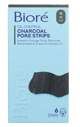 De Online Drogist Biore Porie-strips Neus Houtskool Vette Huid 6ST aanbieding