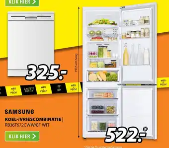 Expert Samsung Koel-/Vriescombinatie RB36T672CWW/EF WIT 193,5 cm hoog aanbieding