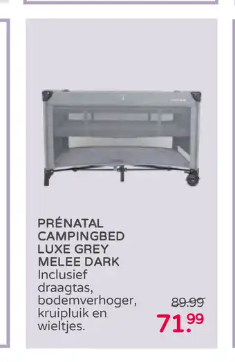 Prenatal Campingbed Luxe Grey Melee Dark aanbieding