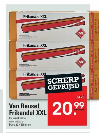 De Kweker Van Reusel Frikandel XXL Inclusief bakje Doos 20 x 250 gram aanbieding