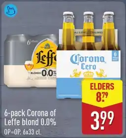 ALDI 6-pack Corona of Leffe blond 0.0% aanbieding