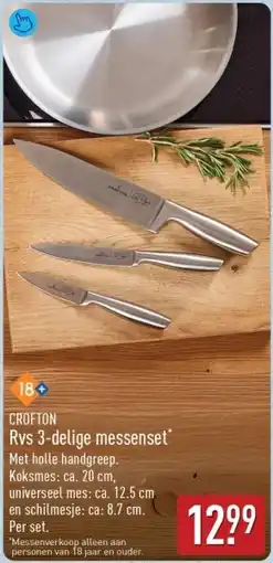 ALDI Crofton Rvs 3-delige messenset aanbieding