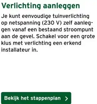 Verlichting aanleggen