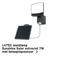 GAMMA LUTEC wandlamp Sunshine Solar antraciet 7W met bewegingssensor aanbieding