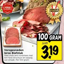Vomar Voordeelmarkt Versgesneden lerse Biefstuk aanbieding