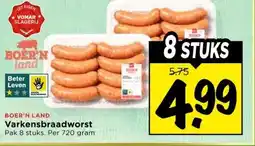 Vomar Voordeelmarkt BOER'N LAND Varkensbraadworst aanbieding