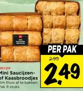Vomar Voordeelmarkt Mini Saucijzen- of Kaasbroodjes aanbieding