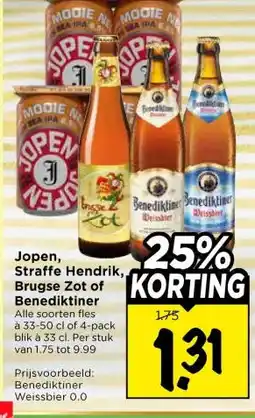 Vomar Voordeelmarkt Jopen, Straffe Hendrik,, Brugse Zot of Benediktiner aanbieding
