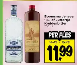 Vomar Voordeelmarkt Boomsma Jenever , of Juttertje Kruidenbitter aanbieding