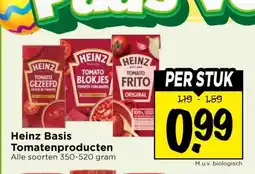 Vomar Voordeelmarkt Heinz Basis Tomatenproducten aanbieding