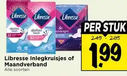 Vomar Voordeelmarkt Libresse Inlegkruisjes of Maandverband aanbieding