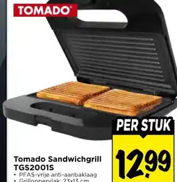 Vomar Voordeelmarkt Tomado Sandwichgrill TGS2001S aanbieding