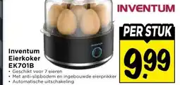 Vomar Voordeelmarkt Inventum Eierkoker EK701B aanbieding