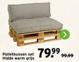 GAMMA Palletkussen set Hidde warm grijs aanbieding