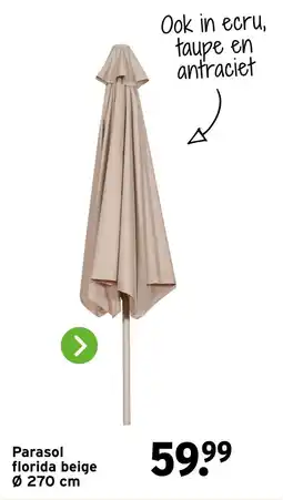 GAMMA Parasol florida beige aanbieding