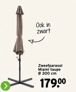 GAMMA Zweefparasol Miami taupe aanbieding