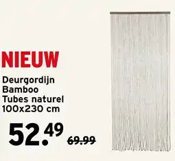GAMMA Deurgordijn Bamboo Tubes naturel aanbieding