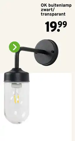 GAMMA OK buitenlamp zwart/ transparant aanbieding