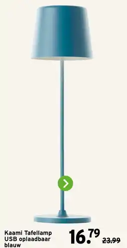 GAMMA Kaami Tafellamp USB oplaadbaar blauw aanbieding